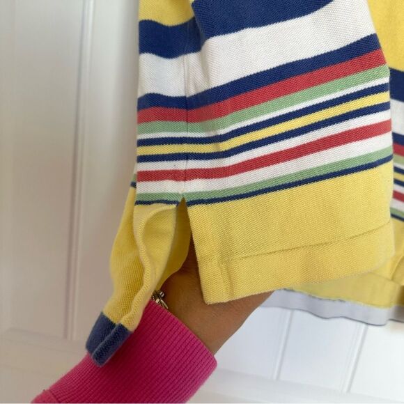 Vtg 90s Y2K Polo Ralph Lauren Short Sleeve Shirt Striped Color Block Large Retro - Picture 4 of 8